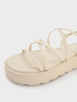 Strappy Ridged-Sole Flatform Sandals