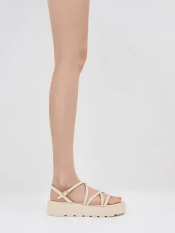 Strappy Ridged-Sole Flatform Sandals