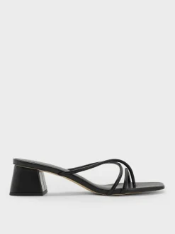 Strappy Toe-Ring Block-Heel Sandals
