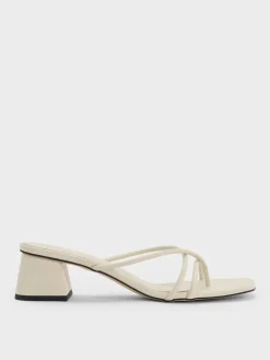Strappy Toe-Ring Block-Heel Sandals