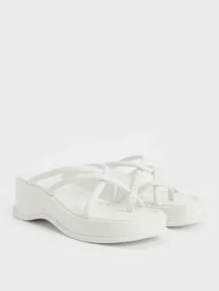 Strappy Tubular Wedge Sandals