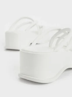 Strappy Tubular Wedge Sandals