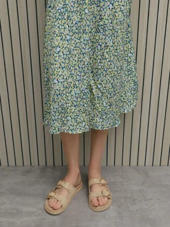 Studded Buckled Double-Strap Slides