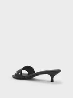 Susie Pearl Kitten-Heel Mules