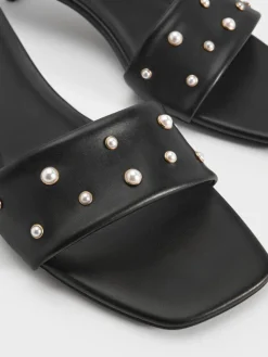 Susie Pearl Kitten-Heel Mules