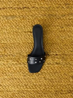 Susie Pearl Kitten-Heel Mules