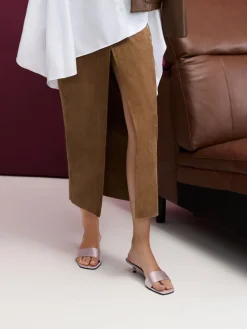 Susie Satin Kitten-Heel Mules