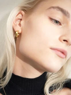 Swarovski&reg; Crystal Studded Hoop Earrings