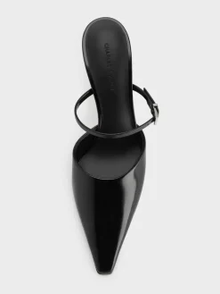 Tapered Square-Toe Heeled Mules