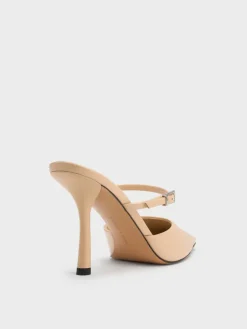 Tapered Square-Toe Heeled Mules