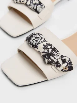 Tayari Leather Printed-Strap Slide Sandals