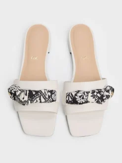 Tayari Leather Printed-Strap Slide Sandals
