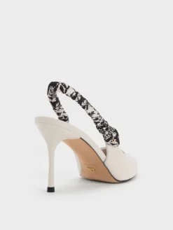 Tayari Leather Scarf-Strap Slingback Pumps