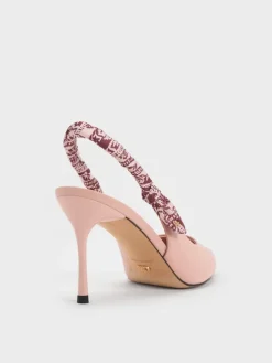 Tayari Leather Scarf-Strap Slingback Pumps