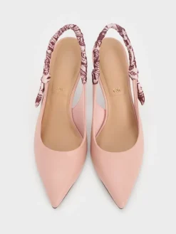 Tayari Leather Scarf-Strap Slingback Pumps