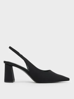 Teagan Elastane Pointed Slingback Pumps