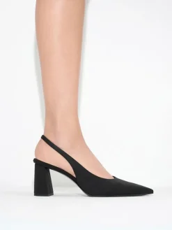 Teagan Elastane Pointed Slingback Pumps