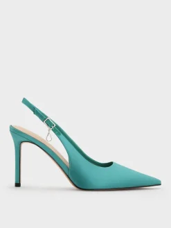 Teardrop-Crystal Pointed Slingback Pumps