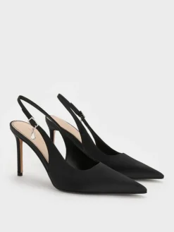 Teardrop-Crystal Pointed Slingback Pumps
