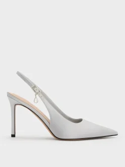 Teardrop-Crystal Pointed Slingback Pumps
