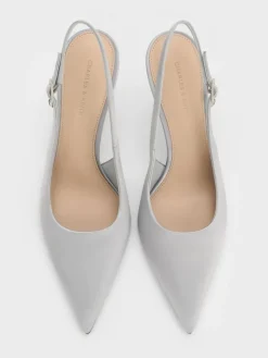 Teardrop-Crystal Pointed Slingback Pumps