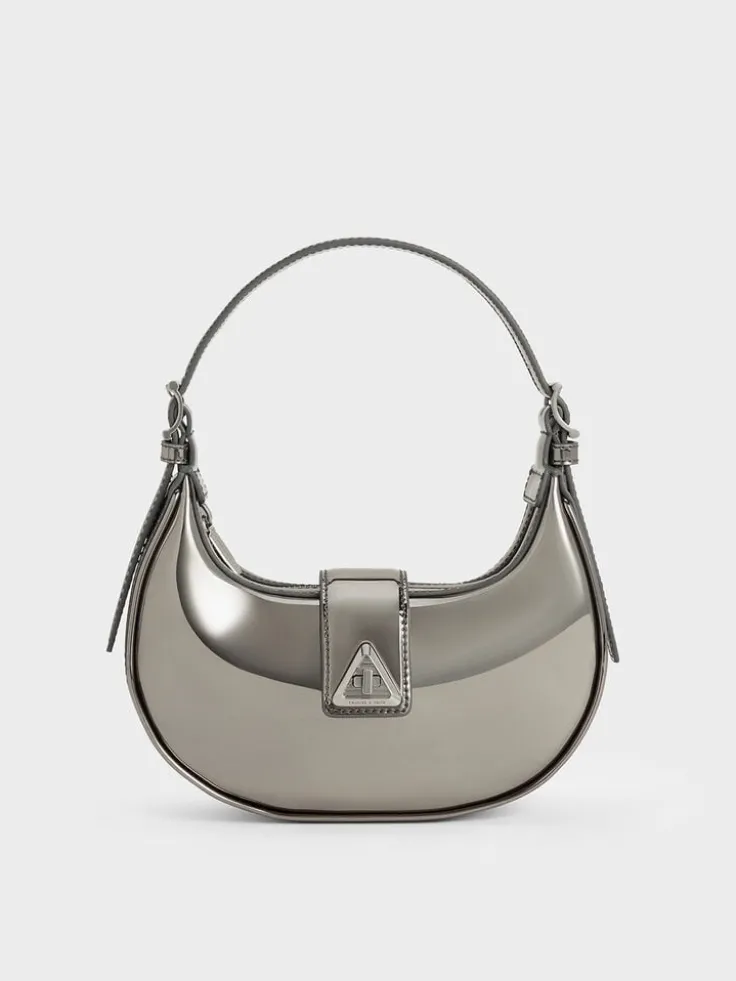 Trice Metallic Belted Shoulder Bag