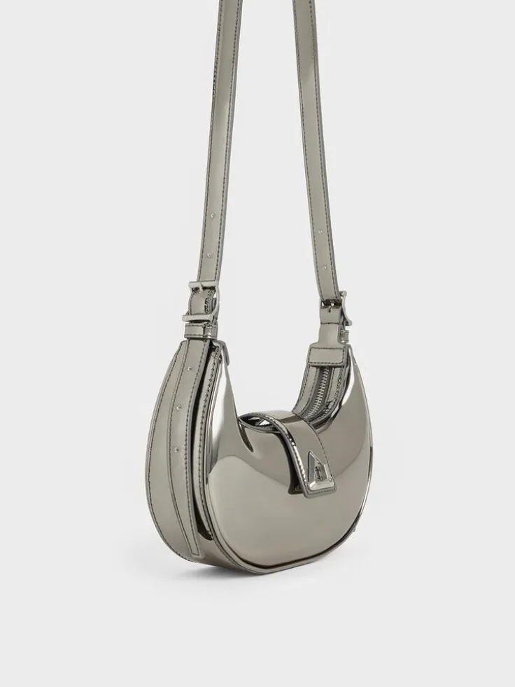 Trice Metallic Belted Shoulder Bag
