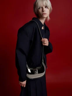 Trice Metallic Belted Shoulder Bag