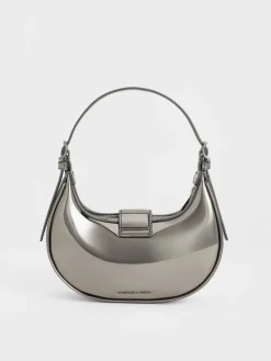 Trice Metallic Belted Shoulder Bag