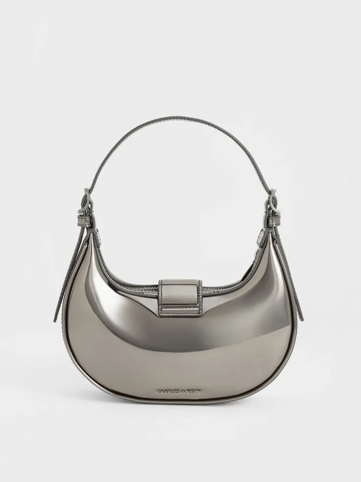 Trice Metallic Belted Shoulder Bag