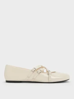 Triple-Strap Mary Jane Flats