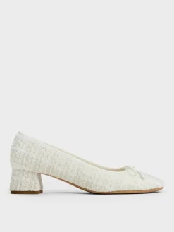 Tweed Bow Ballet Pumps