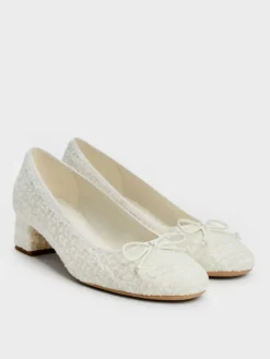 Tweed Bow Ballet Pumps