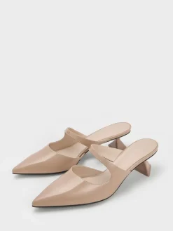 Vada Patent Asymmetric Sculptural Heel Pumps