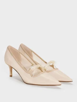 Venetia Mesh Bow Pointed Pumps
