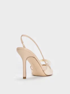 Venetia Mesh Bow Pointed Slingback Pumps