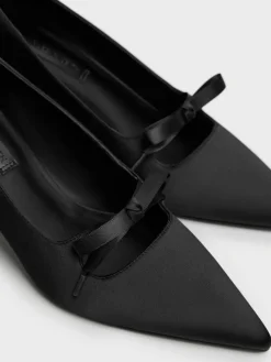 Venetia Satin Bow Pointed Pumps