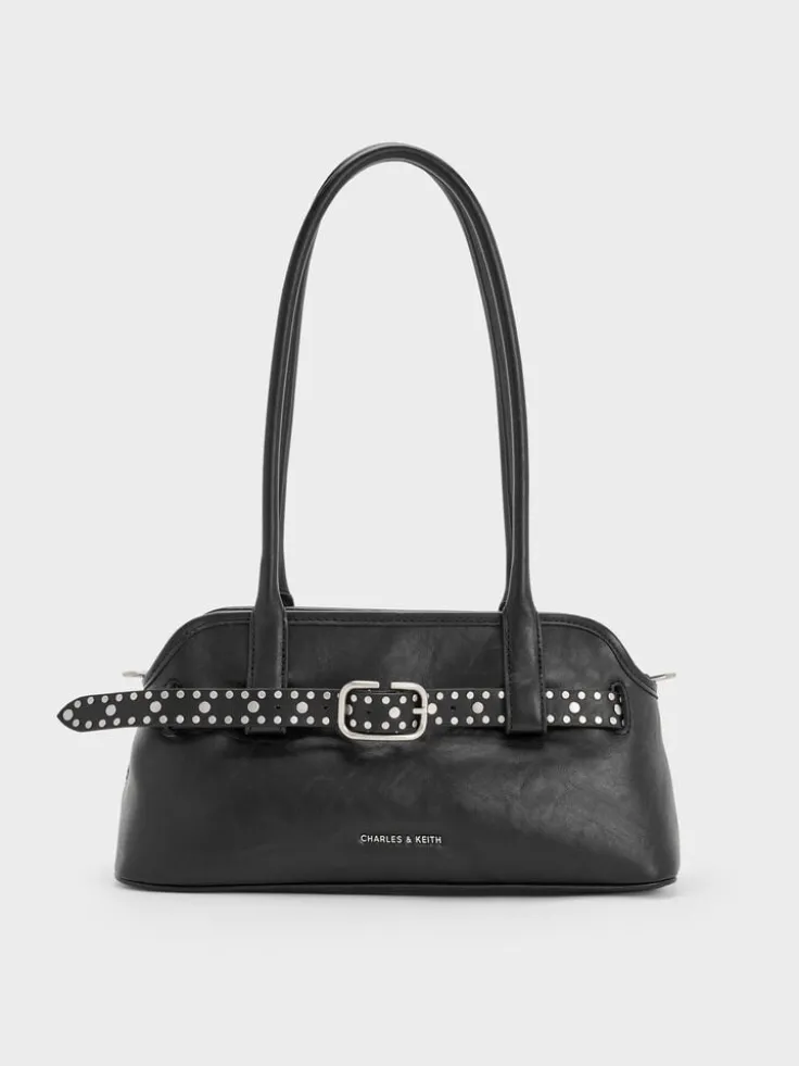 Victoria Studded Belted Shoulder Bag