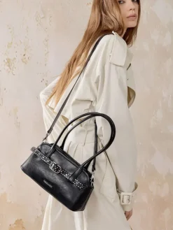 Victoria Studded Belted Shoulder Bag