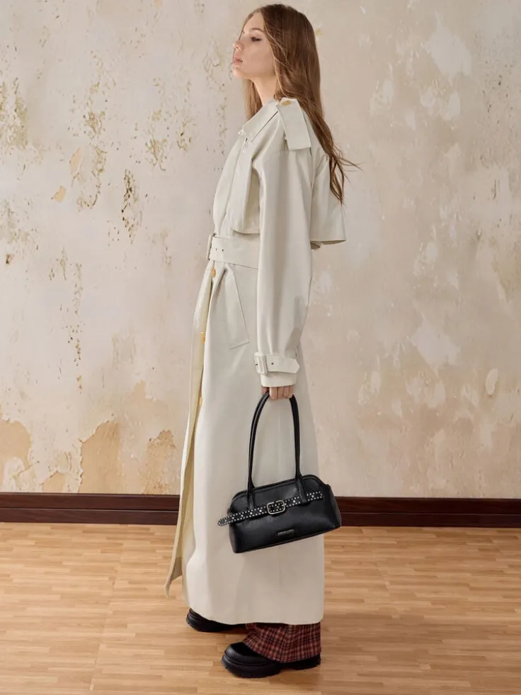 Victoria Studded Belted Shoulder Bag