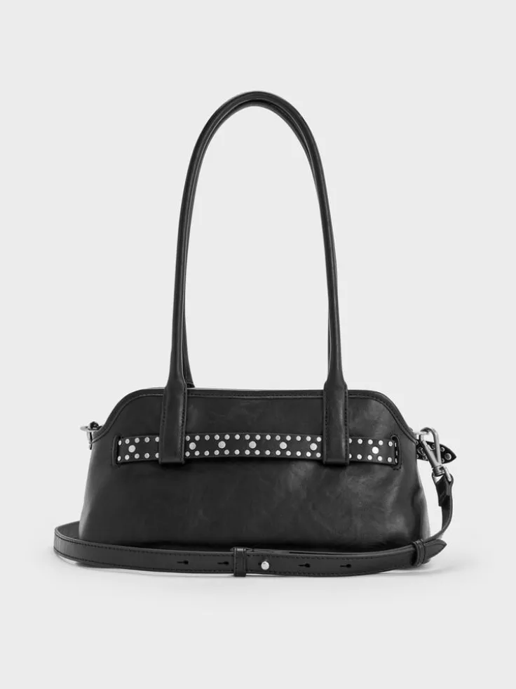 Victoria Studded Belted Shoulder Bag