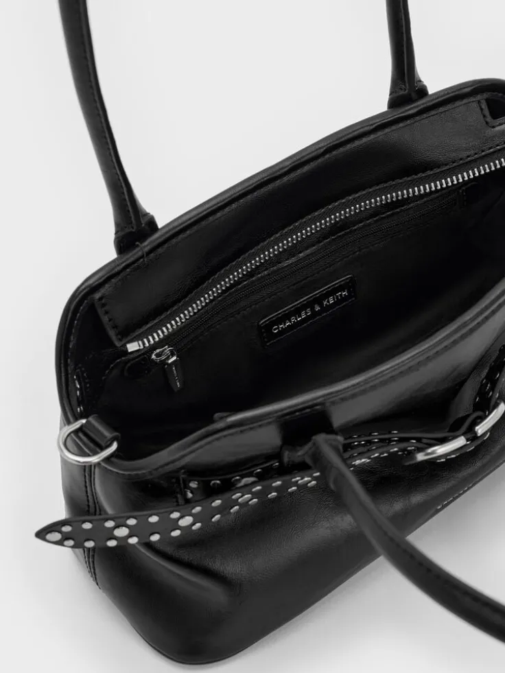 Victoria Studded Belted Shoulder Bag