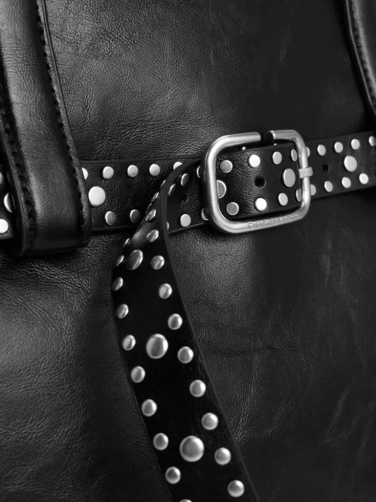 Victoria Studded Belted Tote Bag