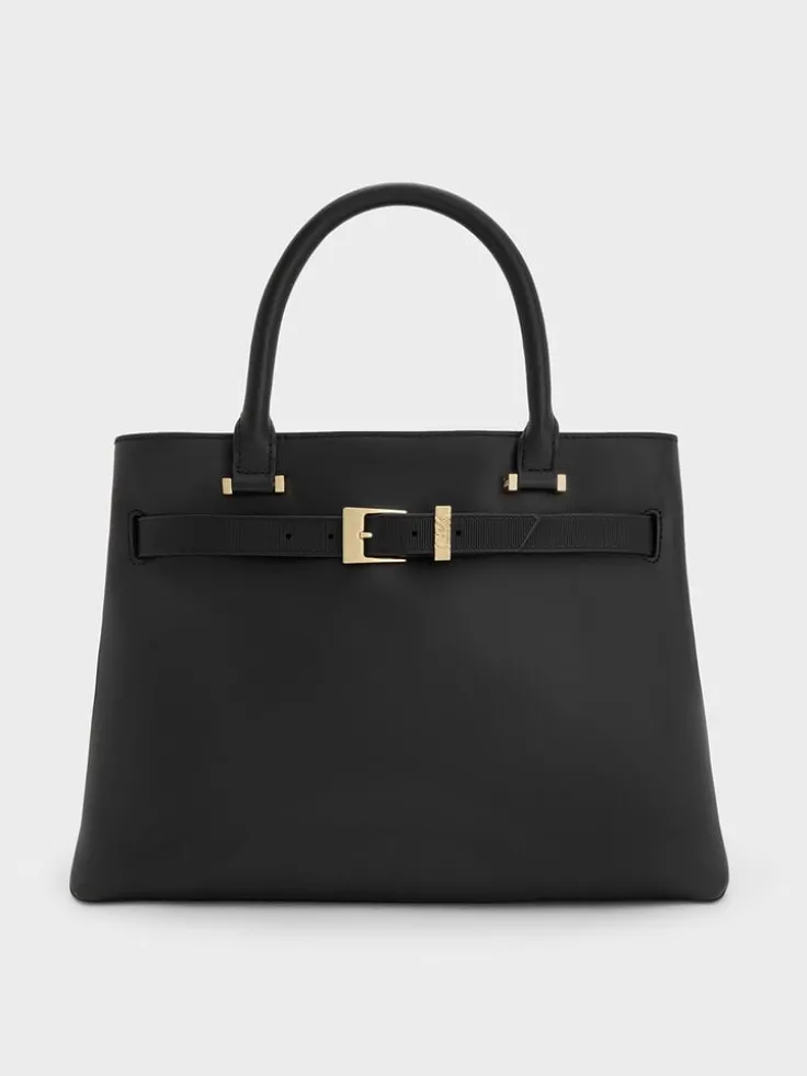 Voyager Leather Belted Tote Bag