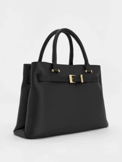 Voyager Leather Belted Tote Bag