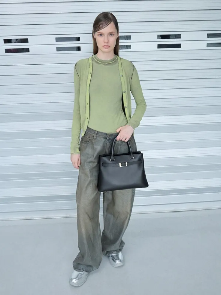 Voyager Leather Belted Tote Bag