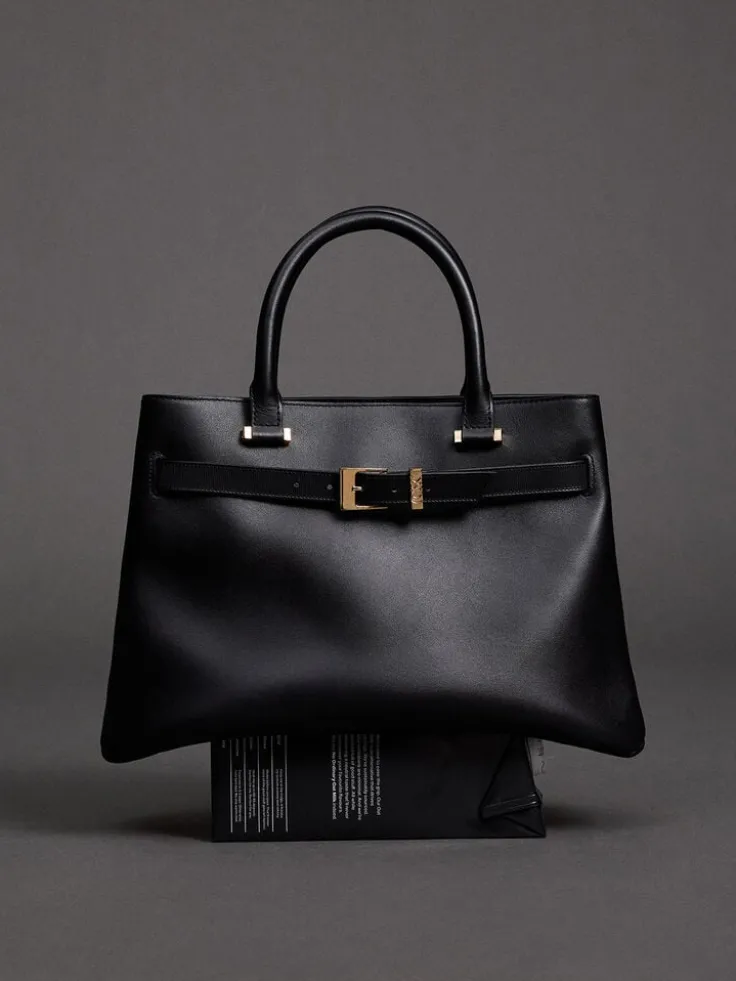Voyager Leather Belted Tote Bag