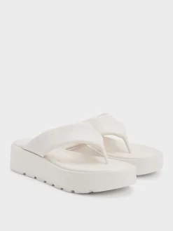 V-Strap Flatform Thong Sandals