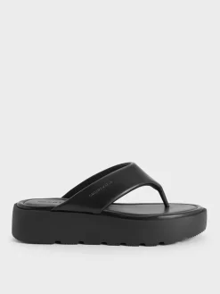 V-Strap Flatform Thong Sandals