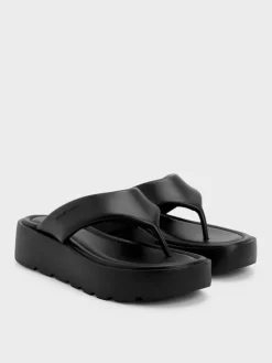 V-Strap Flatform Thong Sandals